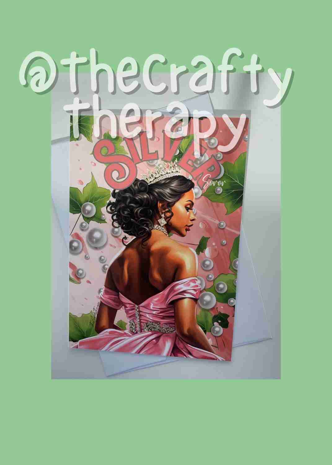"Silver Soror" Greeting Card 5x7 AKA Alpha Kappa Alpha inspired